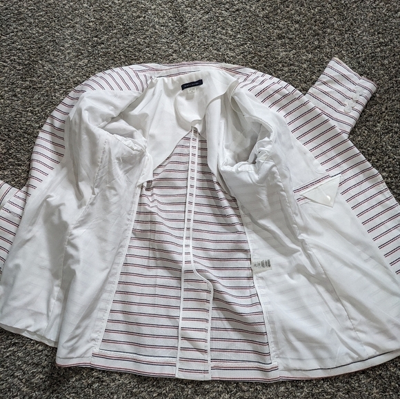 Tommy Hilfiger red white blue striped button up jacket 10 - Picture 13 of 14